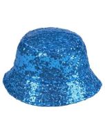 Turquoise sequin bucket sun hat