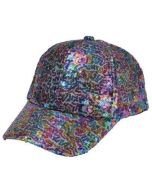 Multicoloured sequin baseball cap