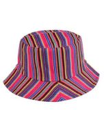 Pink Hippy Bucket Hat With Aztec Design