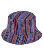 Turquoise Hippy Bucket Hat With Aztec Design