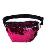 Pink sequin bum bag with reversible sequins, adjustable straps and back pocket.  These sequin bumbags make great festival wear to compliment your funky festival outfit.  Pretty little thing.