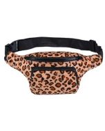 One leopard print bum bag with adjustable straps and two pockets.  These leopard print bum bags make great festival wear for your funky festival outfit.  Pretty little thing.