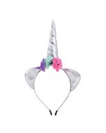 Silver unicorn horn headband.  These unicorn head bands make great festival wear accessories for your funky festival outfit.  Pretty little thing.