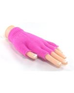 Neon pink fingerless gloves