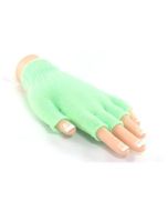 Neon green fingerless gloves