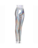 Shiny holographic silver disco leggings.  These metallic silver dance leggings make great festival wear for your funky festival outfit.  Pretty little thing.