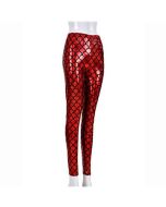 Shiny holographic red leggings with mermaid scale print.  These funky metallic red leggings make great festival wear for your funky festival outfit.    Pretty little thing.