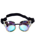 Neo chrome steampunk goggles with kaleidoscope lenses.  Steampunk goggles , festival wear accessory for festival outfit.  Pretty little thing.