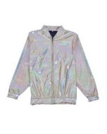 Shiny silver holographic bomber jacket.  These metallic silver festival bomber jackets make a great festival outfit.  Holographic silver bomber jacket.  Pretty little thing.