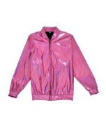 Metallic Pink Holographic Bomber Jacket.  These shiny pink bomber jackets make a great festival jacket for your funky festival outfit.  Pretty little thing.