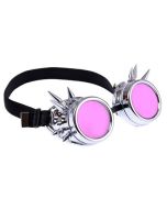 Silver spiky steampunk goggles with coloured lenses.  Steampunk goggles are great festival wear accessories for your festival outfit.  Pretty little thing.