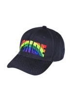 Gay Pride Baseball Cap With Rainbow Stitching.