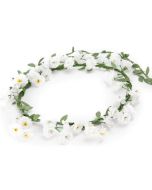 Bushy white flower garland flower crown.  These flower garlands can be worn at a wedding or as a festival wear accessory to your festival outfit.  Pretty little thing.