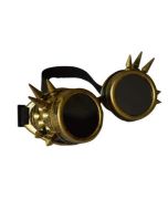 Antique brass steampunk goggles with spikes.  Steampunk goggles make a great festival wear accessory to your festival outfit.  Pretty little thing.