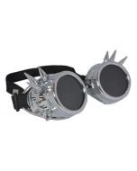 Spiky silver steampunk goggles.  Steampunk goggles make a great festival wear accessory to your funky festival outfit.  Pretty little thing.