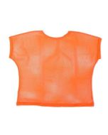 Orange 80's Oversized Mesh Top 80's Fancy Dress.  Available in 3 sizes oversized range mesh net tops 80's fancy dress outfits or festival wear for your funky festival outfit.  