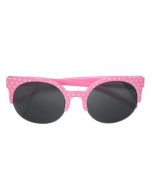 Pink '50's polka dot sunglasses with pointy corners.  These 1950's polka dot sunglasses make a great festival wear accessory tp your funky festival outfit. Pretty little thing.