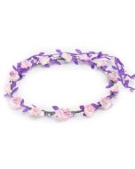 Pink and lilac flower garland with purple trail.  These flower garlands or floral headdress for use at a wedding or festival wear for your festival outfit.  Pretty little thing