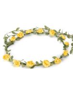 Yellow flower garland flower crown.  Flower garlands can be floral headdress  or festival wear accessory for festival outfit.  Pretty little thing.