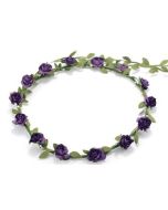 Purple flower garland flower crown.  Flower garlands or floral headdress at a wedding or festival wear accessory to festival outfit.  Pretty little thing