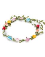 Multicoloured flower crown flower garland.  These flower garlands can be worn as a floral headdress at a wedding or as festival wear accessories to your festival outfit.  Pretty little thing.