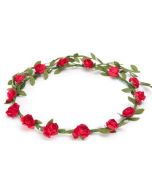 Red flower garland flower crown.  These red flower garlands can be used as a floral headdress for a wedding or as a festival wear accessory to your festival outfit.   Pretty little thing.