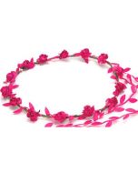 Fuchsia flower garland with fuchsia trail.  These pink flower garlands can be worn as a floral headdress at a wedding or as a festival wear accessory to your festival outfit.  Pretty little thing.