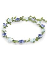 Blue flower garland flower crown. A floral headdress at a wedding or festival wear accessory to your festival outfit. Pretty little thing.