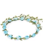 Turquoise flower garland flower crown.  A floral headdress for wedding or festival wear accessory to festival outfit.  Pretty little thing.