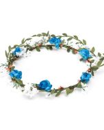 Turquoise bushy flower garland flower crown.  These flower garlands or floral headdresses can be worn at a wedding or as part of your festival outfit.  Pretty little thing.