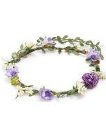 Bushy purple floral headdress flower crown.  These flower crowns can be worn at a wedding or as a festival wear accessory to your festival outfit.  Pretty little thing.