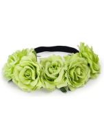 Large Green Flower Crown Flower Garland.  These floral headdresses can be used at a wedding or as the perfect festival wear accessory to finish off you festival outfit.  Pretty little thing.