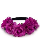 Large dark pink flower crown flower garland.  These floral headdresses can be worn at a wedding or they could make the perfect festival wear accessory to compliment your festival outfit.  Pretty little thing