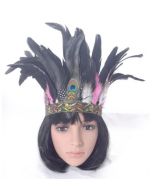 Feather headdress black and pink.  The feather headbands make great festival wear accessories to your festival outfit.  Pretty little thing.