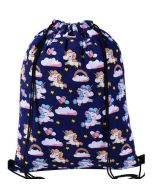 Unicorn print drawstring PE bag.  Canvas drawstring bags can be used as festival wear for your funky festival outfit.  Pretty little thing.