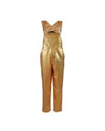 Metallic gold dungarees holographic festival outfit.  These full length gold dungarees make great festival wear for your funky festival outfit.  Pretty little thing.