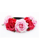 Large two tone pink flower crown flower garland.  These floral headdresses can me worn at a wedding or they make great festival wear accessories for your festival outfit.  Pretty little thing.