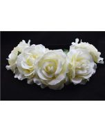 Large ivory flower crown flower garland.  These floral headdresses can be worn at a wedding or as a festival accessory to your festival outfit.  Pretty little thing.