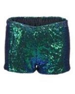 Short green sequin hot pants. Size 8  These green sequin hot pants make great dance shorts or festival wear for your funky festival outfit.  Pretty little thing.