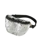 Silver reversible sequin bum bag with back pocket and adjustable straps.  Matching sequin bomber jackets available.  Great festival wear for your funky festival outfit.  Pretty little thing.