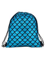 Shiny Turquoise Drawstring Bag