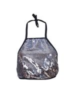 Silver sequin halter neck top festival outfit.  This silver sequin halter neck top makes great festival wear for your funky festival outfit.  With reversible sequins, Pretty little thing.