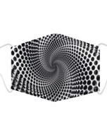 Three Layer Cotton Face Mask With Black And White Spiral Design