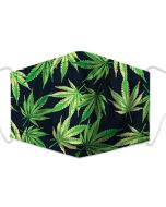 3 layer cotton face mask ganja print