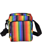 Rainbow |Striped Gay Pride cross body messenger bag.  Also available bisexual pride man bag, lesbian pride messenger bag, pansexual pride shoulder bag, transgender and non binary pride bags