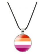 Lesbian Pride Necklace Pendant On Waxed Cord LGBTQ+ Accessories