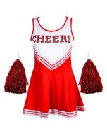 Red Cheerleader Fancy Dress Outfit