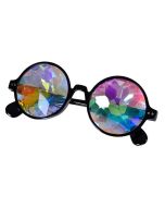 Round kaleidoscope glasses in black with prism lenses.  These kaleidoscope glasses make a great festival wear accessory to your  funky festival outfit. Pretty little thing.