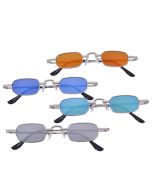 Rectangular sunglasses with mirrored lenses. These rectangular sunglasses make a great festival wear accessory to your funky festival outfit.  Pretty little thing.