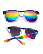 Multicoloured Gay Pride Mirrored Lens Sunglasses